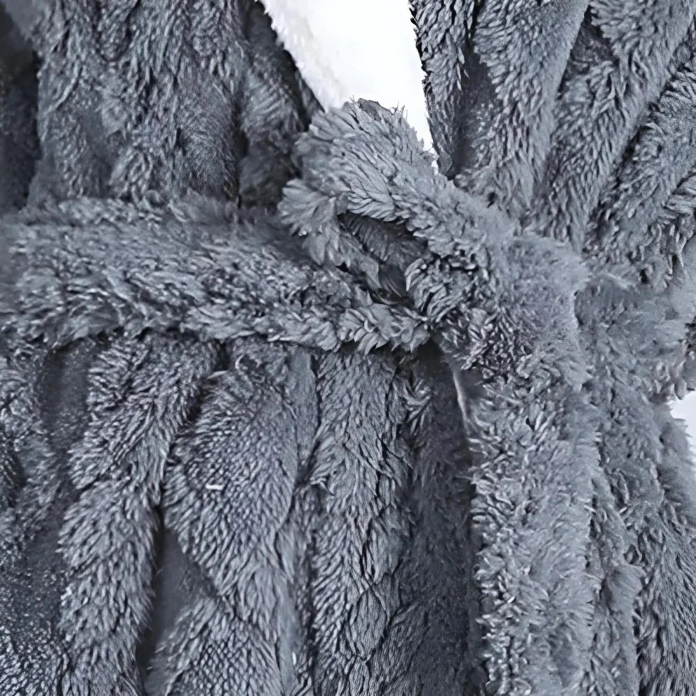 Long Hooded Robe | Plush Knitted & Water-Absorbing