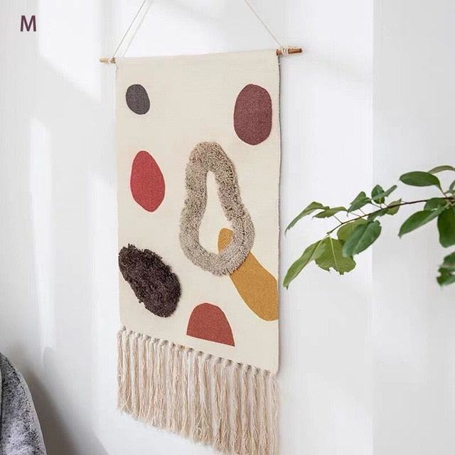 Macrame Wall Hanging | Handmade Geometric Fringe | 50 x 70 cm
