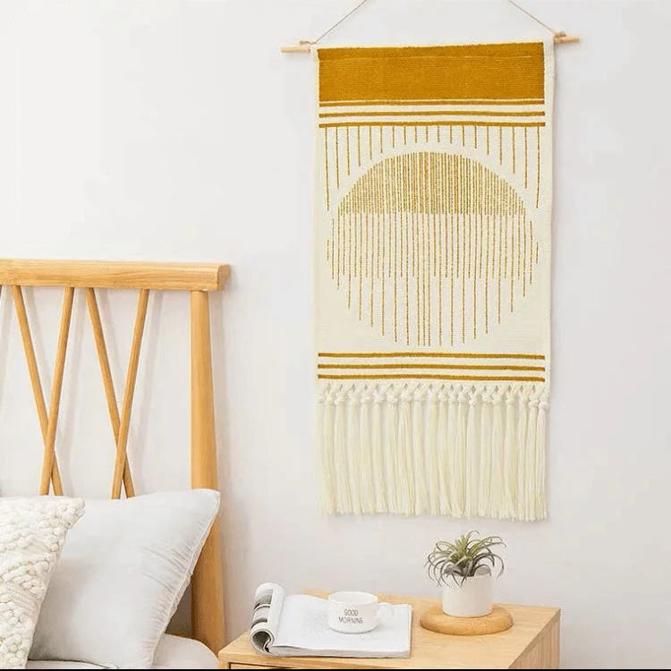 Macrame Wall Hanging | Handmade Geometric Fringe | 50 x 70 cm