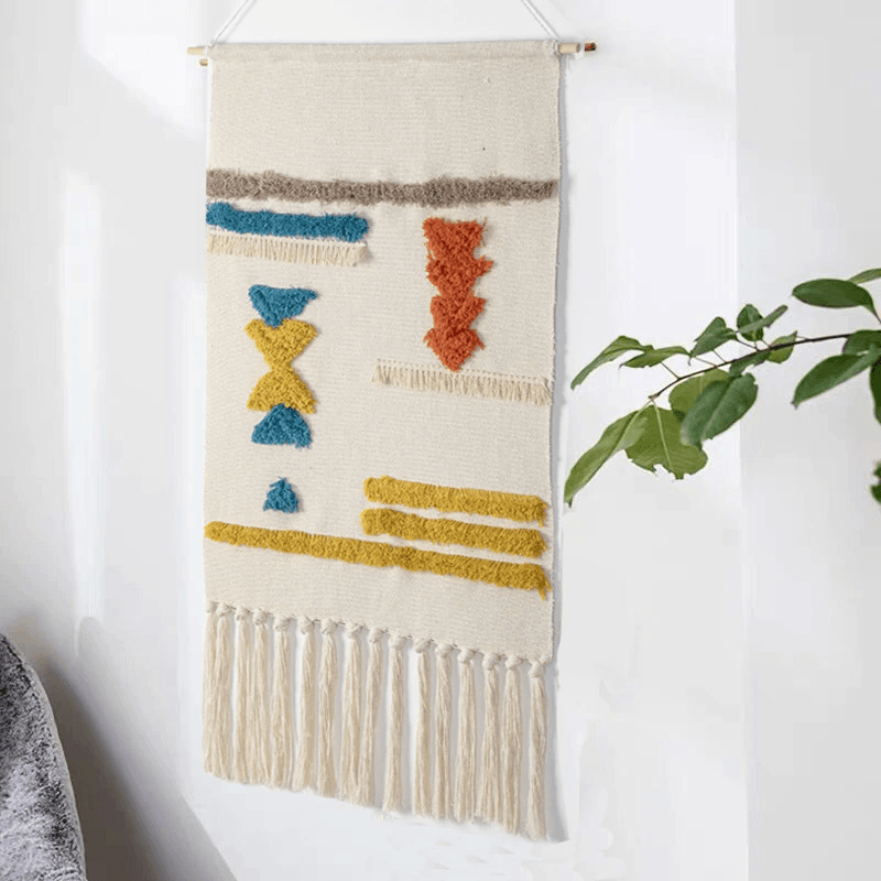 Macrame Wall Hanging | Handmade Geometric Fringe | 50 x 70 cm