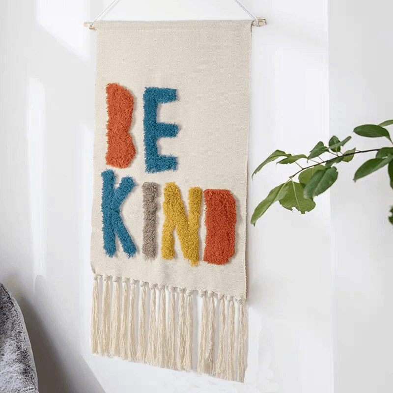 Macrame Wall Hanging | Handmade Geometric Fringe | 50 x 70 cm