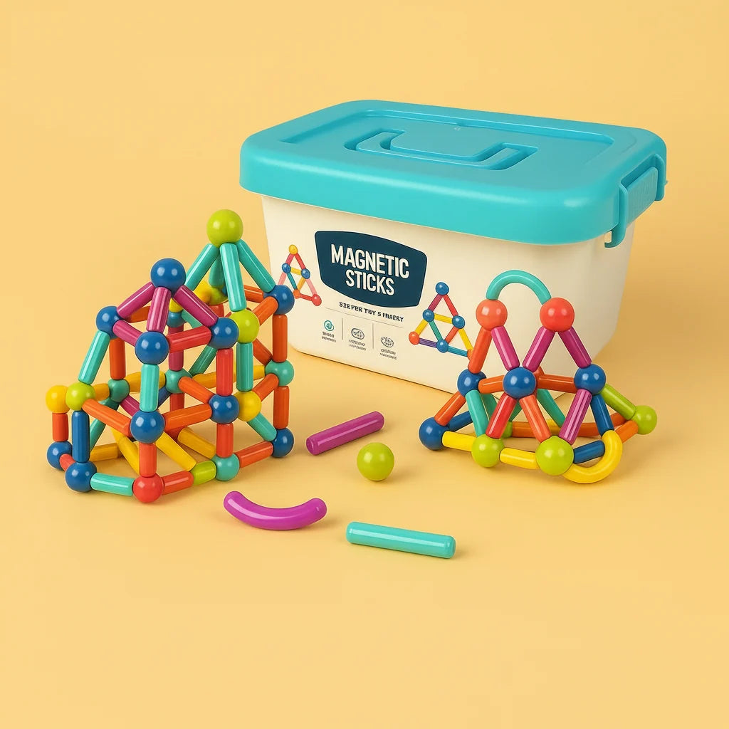 Magnetic Building Set | Sticks & Connectors | 36-144 Pieces