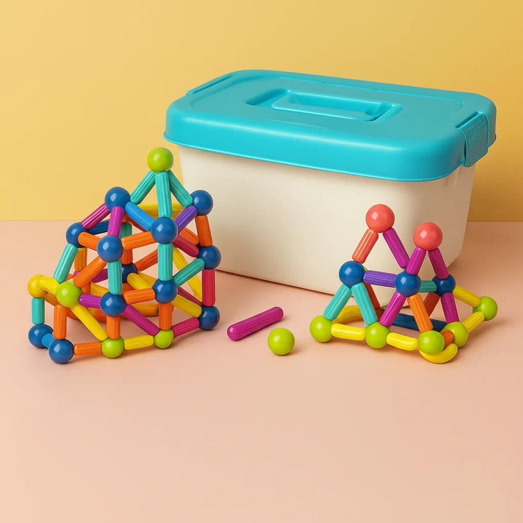 Magnetic Building Set | Sticks & Connectors | 36-144 Pieces