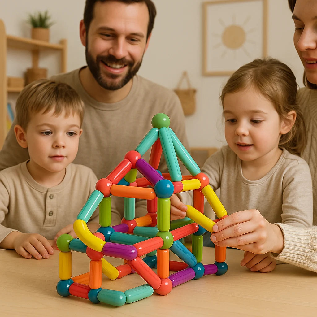 Magnetic Building Set | Sticks & Connectors | 36-144 Pieces