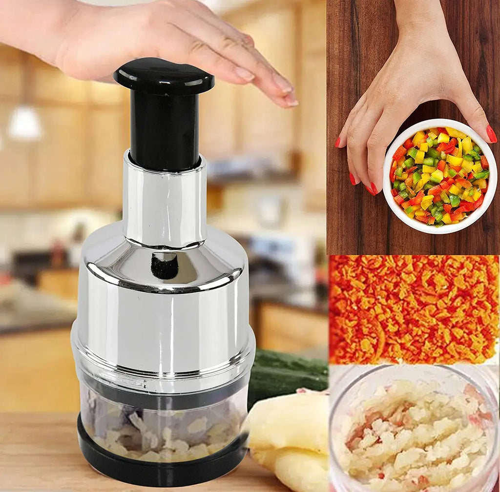 Manual Vegetable Chopper | Stainless Steel Zigzag Blade