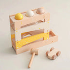 Marble Track | Solid Wood & Toddler-Safe | Includes Hammer, 3 Balls & Car