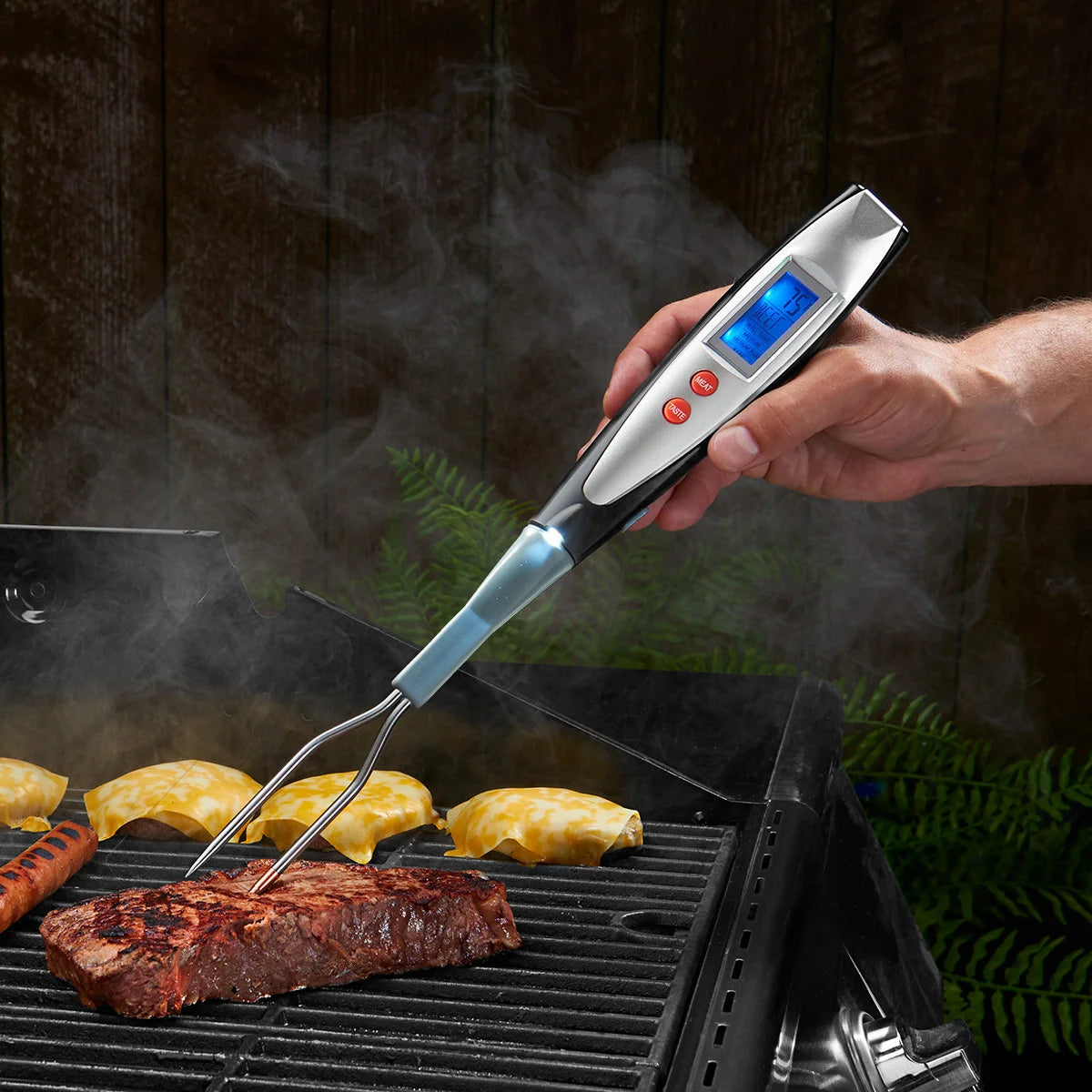 Meat Thermometer Fork | Instant-Read, LED Light & Preset Programs