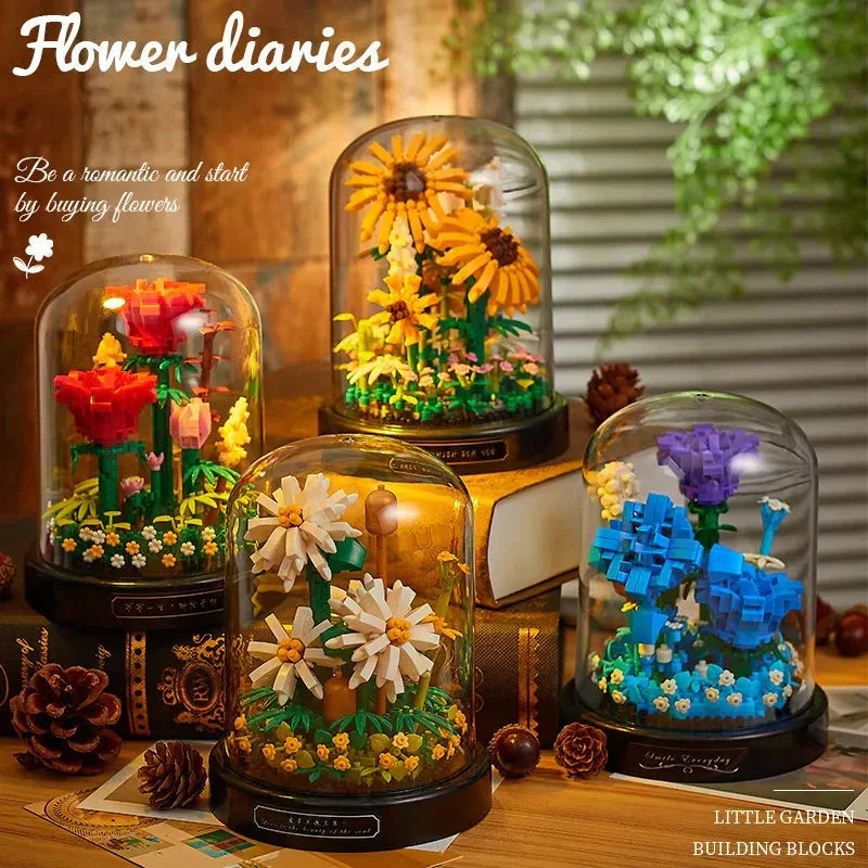 Micro Flower Building Set | ABS Plastic & DIY Puzzle