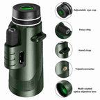 Monocular Telescope | Ultra-Zoom HD Glass & Smartphone Mount