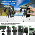 Monocular Telescope | Ultra-Zoom HD Glass & Smartphone Mount