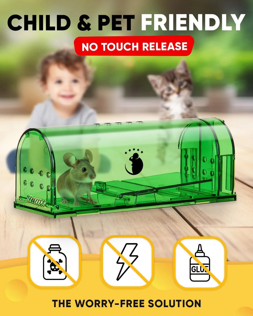 Mouse Trap | Humane Catch & Release | No-Touch Release | Set of 4