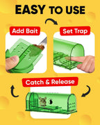 Mouse Trap | Humane Catch & Release | No-Touch Release | Set of 4