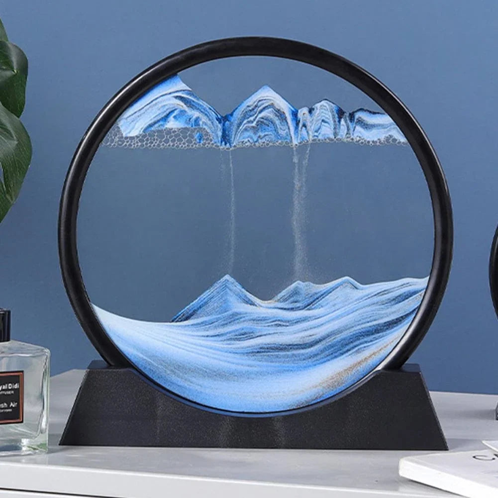 Moving Sand Art | Glass Dome Flowing Sandscape | Set of 2