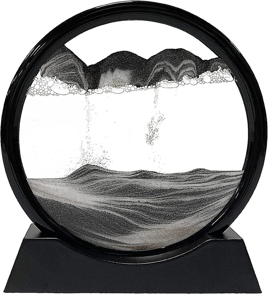 Moving Sand Art | Glass Dome Flowing Sandscape | Set of 2