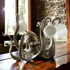 Mug Holder | Octopus Design & Antique Brass Finish | Holds Up to 8 Mugs