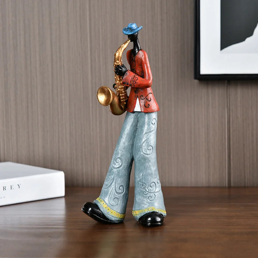 Musician Figurine | Jazz-Inspired Hand-Painted Resin
