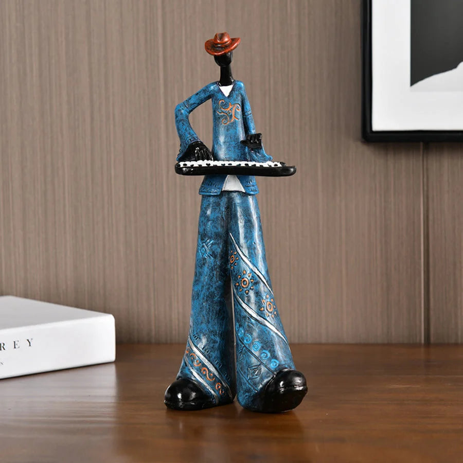 Musician Figurine | Jazz-Inspired Hand-Painted Resin