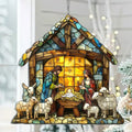 Nativity Scene Suncatcher | Light-Reflective & Lightweight | 4 × 4 in