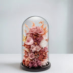 Night Lamp | Glass Dome & Preserved Dried Flowers | Warm White Light