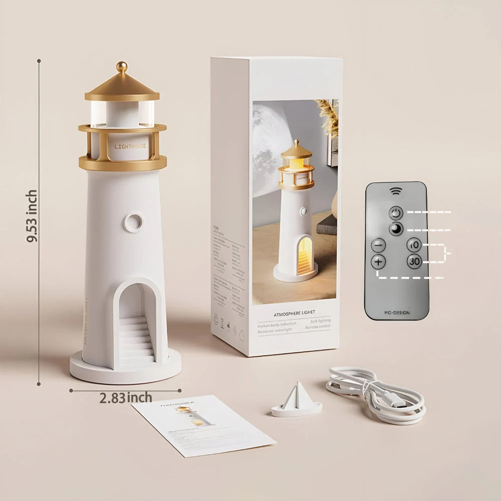 Night Light | Lighthouse Projection & Rechargeable USB-C