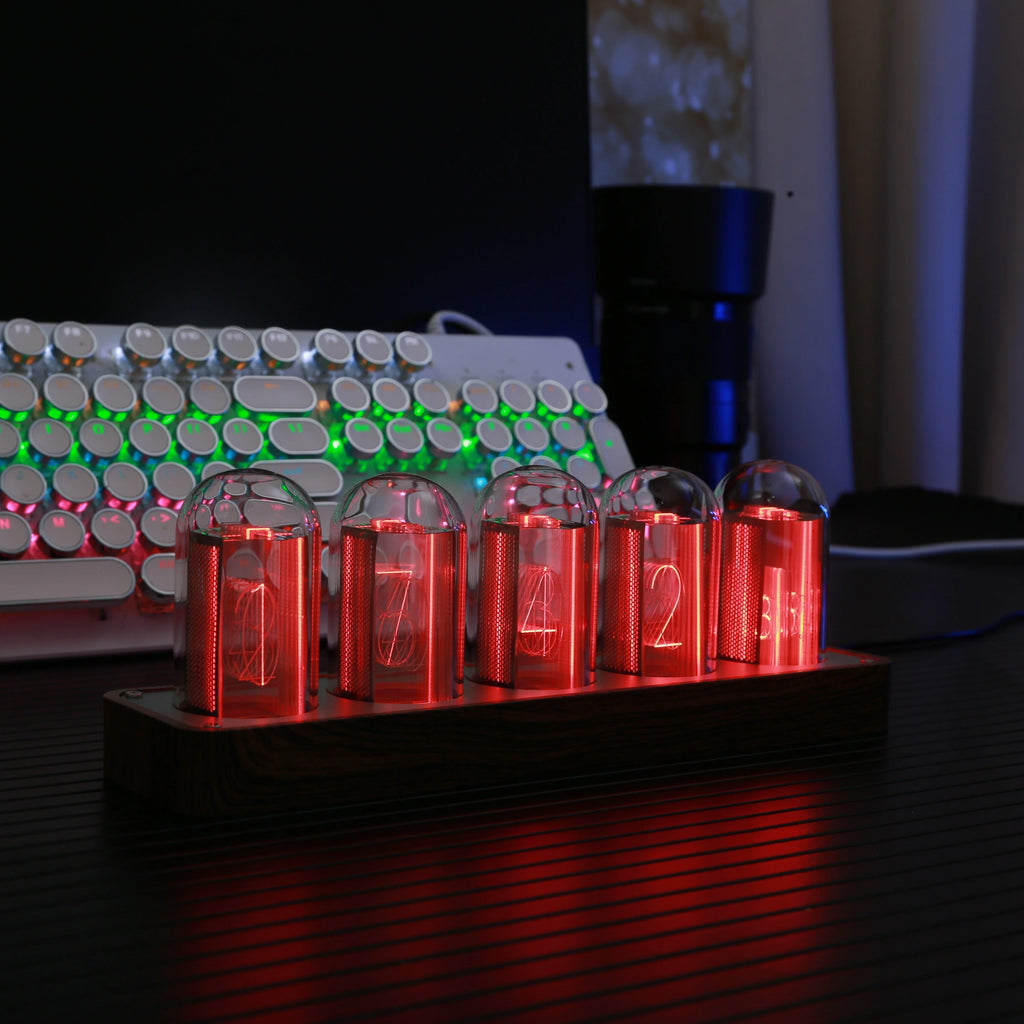 Nixie Clock | Retro Display & Wi-Fi Synchronization | Walnut Finish