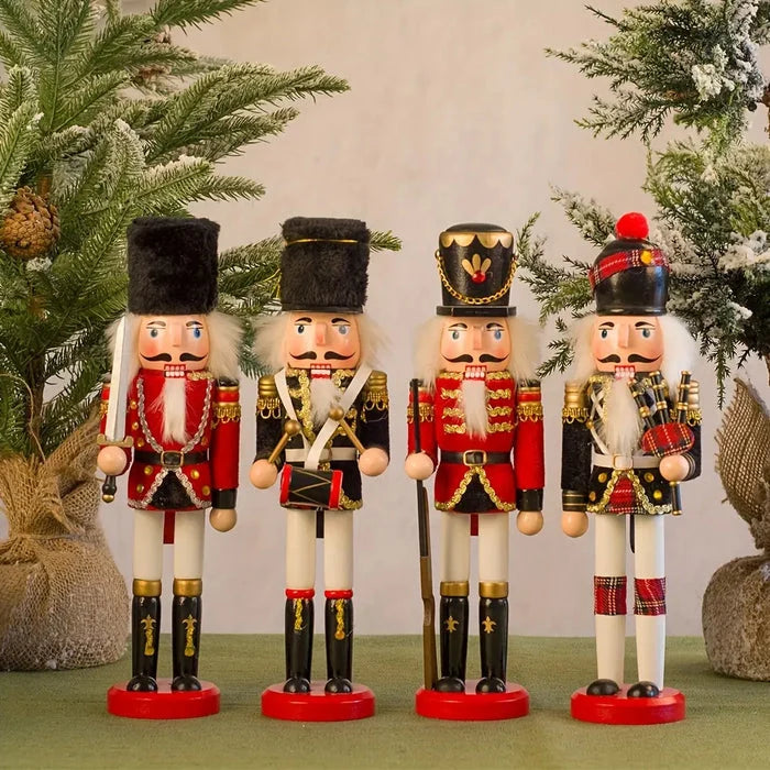 Nutcracker Soldier Figurine | Traditional Painted & Festive | Tabletop Accent