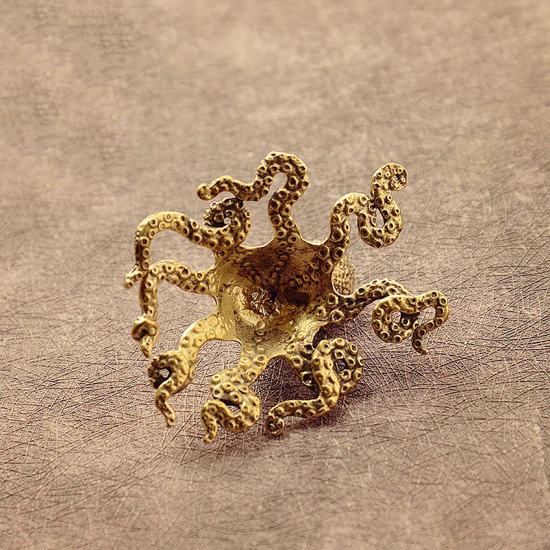 Octopus Statue | Handcrafted Brass Finish Tabletop Ornament