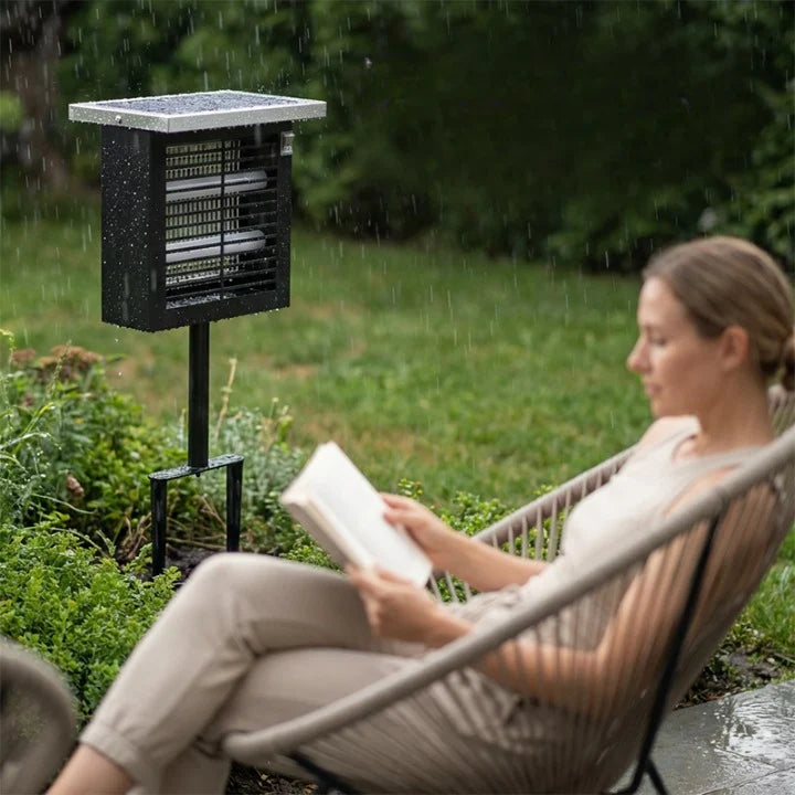 Outdoor Mosquito & Insect Killer | Solar-Powered Dual UV-A | Ground Stake Included