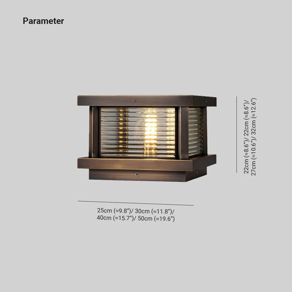 Outdoor Pillar Light | Metal & Glass Weather-Resistant | Post-Mountable