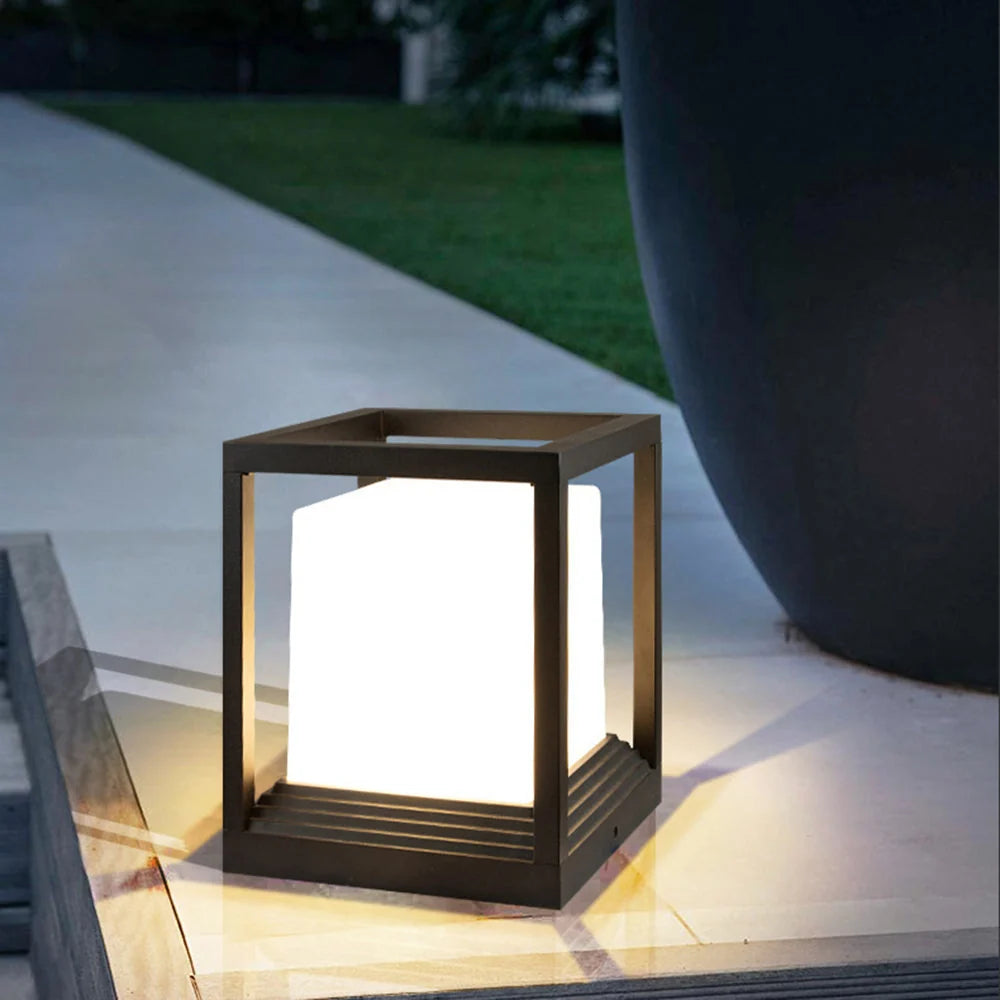 Outdoor Post Light | Metal & Acrylic Black Finish | IP65