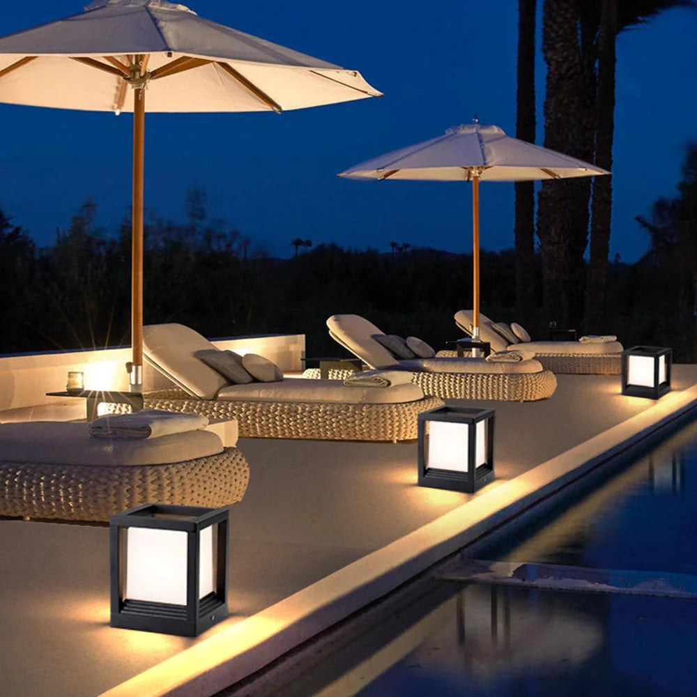 Outdoor Post Light | Metal & Acrylic Black Finish | IP65
