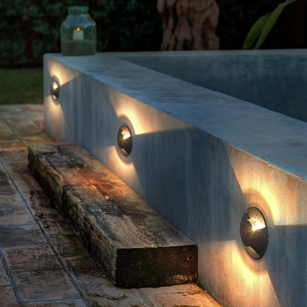Outdoor Step & Deck Light | Black Metal & Glass | IP65
