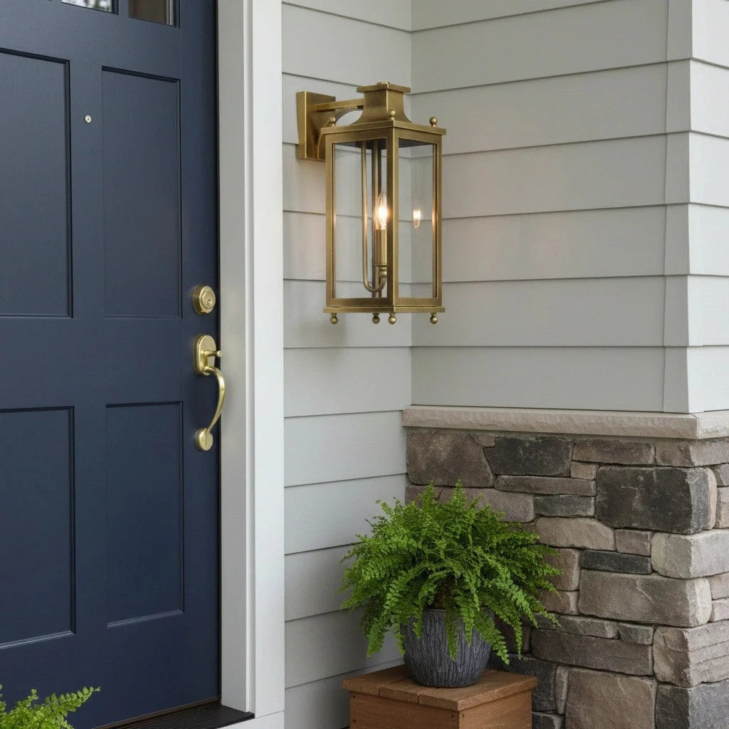 Outdoor Wall Lamp | Brass & Glass | IP65 Rated