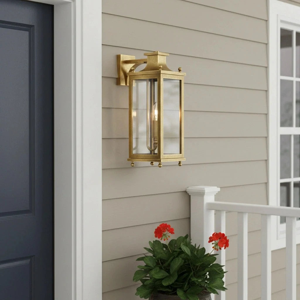 Outdoor Wall Lamp | Brass & Glass | IP65 Rated