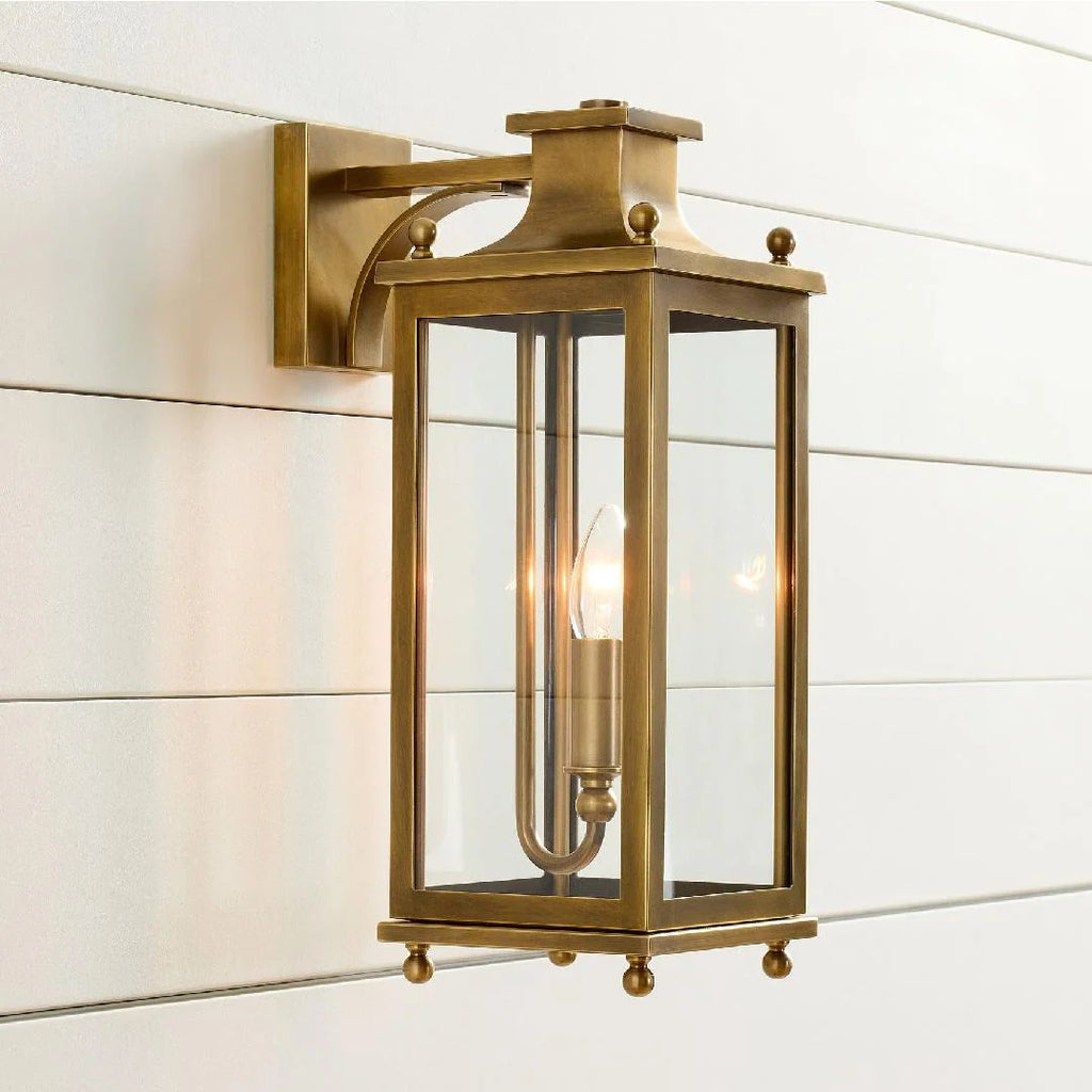 Outdoor Wall Lamp | Brass & Glass | IP65 Rated