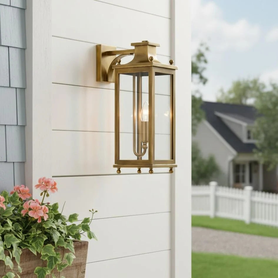 Outdoor Wall Lamp | Brass & Glass | IP65 Rated