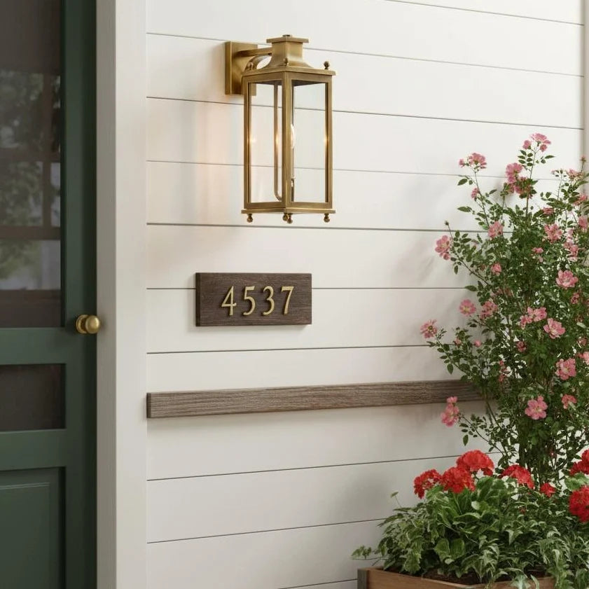Outdoor Wall Lamp | Brass & Glass | IP65 Rated