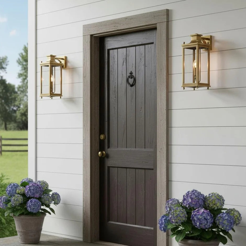Outdoor Wall Lamp | Brass & Glass | IP65 Rated