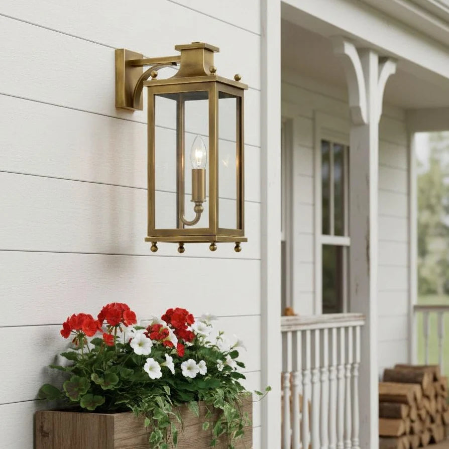 Outdoor Wall Lamp | Brass & Glass | IP65 Rated