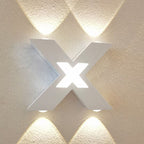 Outdoor Wall Light | X-Shaped LED & Waterproof | 4 Lights