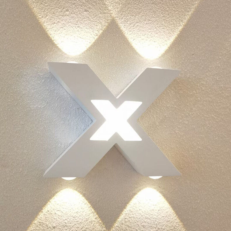 Outdoor Wall Light | X-Shaped LED & Waterproof | 4 Lights