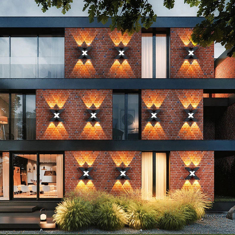 Outdoor Wall Light | X-Shaped LED Waterproof | 4 Lights
