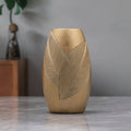 Oval Vase | Leaf Motif & Raised Ridges