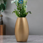 Oval Vase | Leaf Motif & Raised Ridges