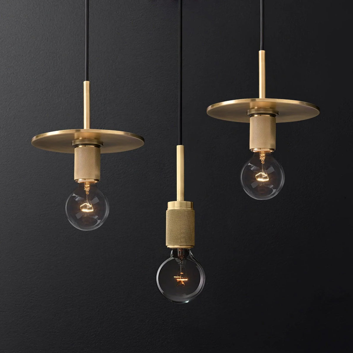 Pendant Lamp | Brass & Glass | Hardwired & Dimmer Compatible