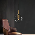 Pendant Lamp | Brass & Glass | Hardwired & Dimmer Compatible