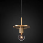 Pendant Lamp | Brass & Glass | Hardwired & Dimmer Compatible