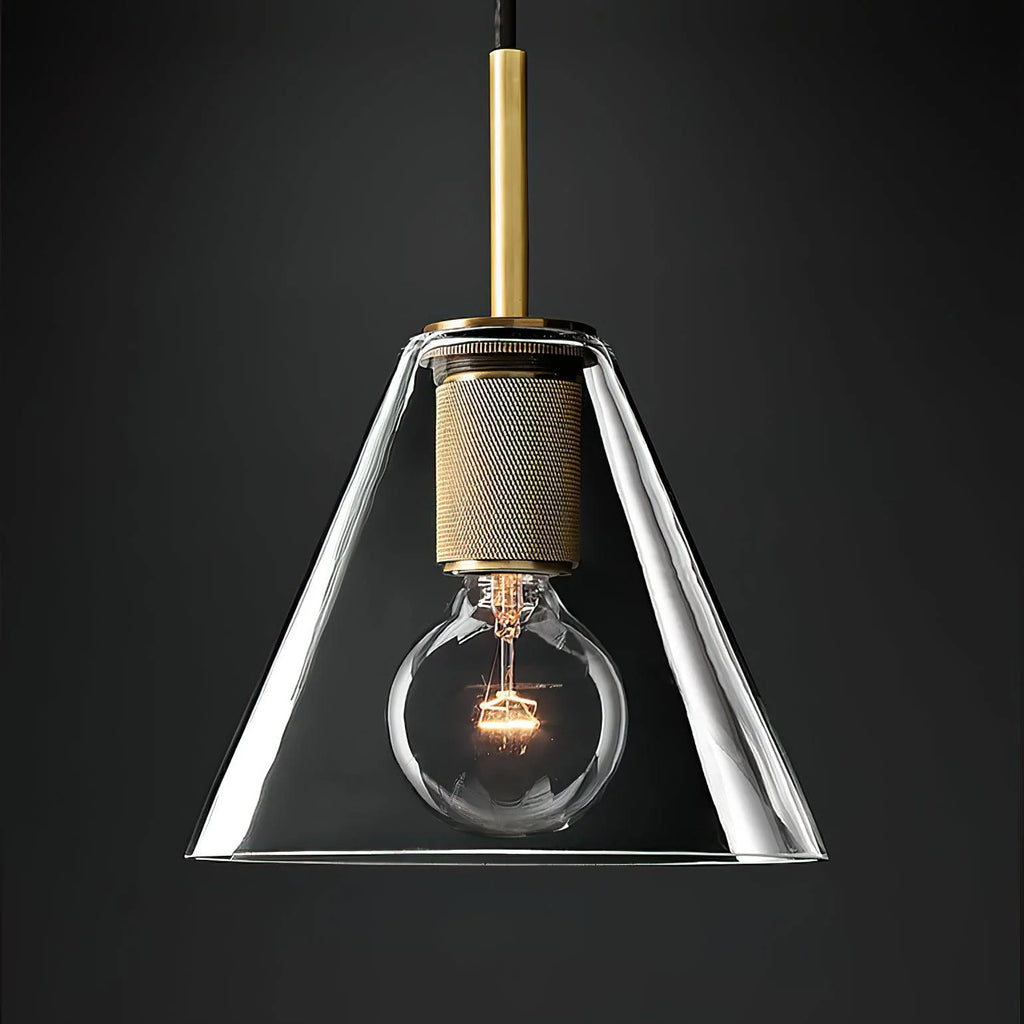 Pendant Lamp | Brass & Glass | Hardwired & Dimmer Compatible