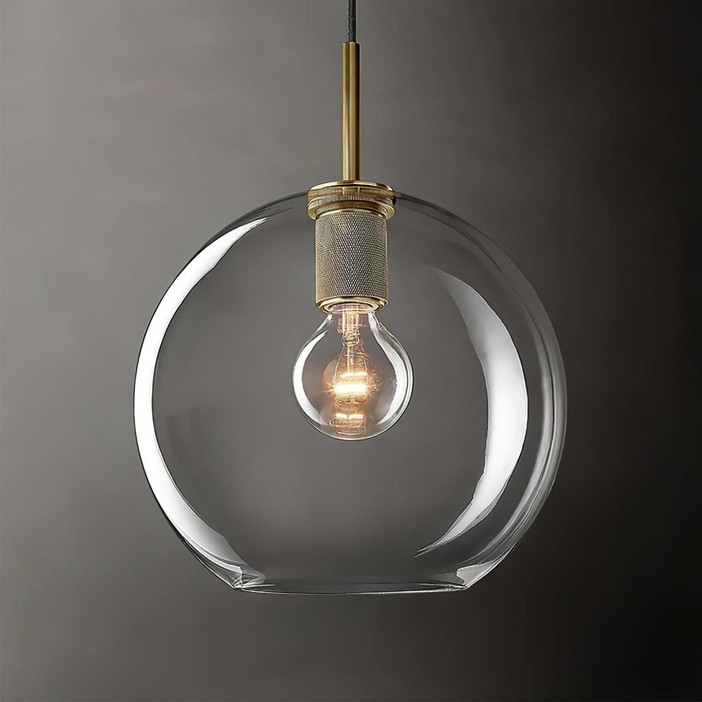Pendant Lamp | Brass & Glass | Hardwired & Dimmer Compatible