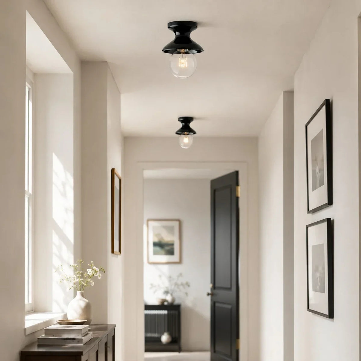 Pendant Lamp | Compact Glazed Ceramic & Open-Bulb | Six Colors